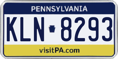 PA license plate KLN8293