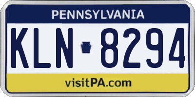 PA license plate KLN8294