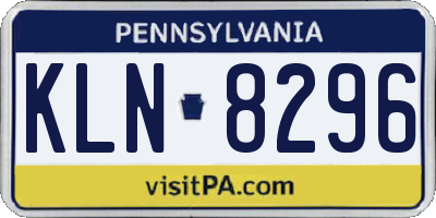 PA license plate KLN8296