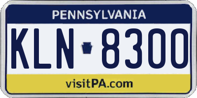 PA license plate KLN8300