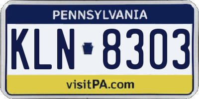 PA license plate KLN8303