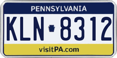 PA license plate KLN8312