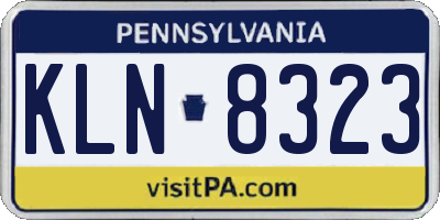 PA license plate KLN8323