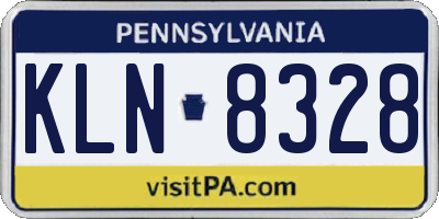 PA license plate KLN8328