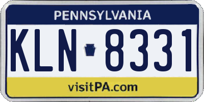 PA license plate KLN8331