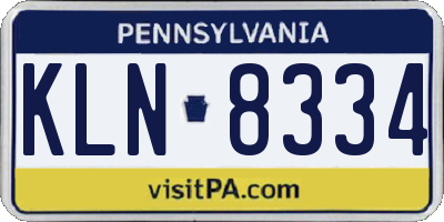 PA license plate KLN8334