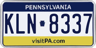PA license plate KLN8337