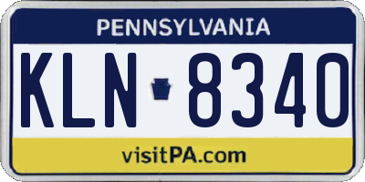 PA license plate KLN8340