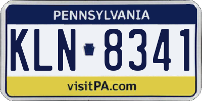 PA license plate KLN8341