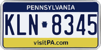 PA license plate KLN8345