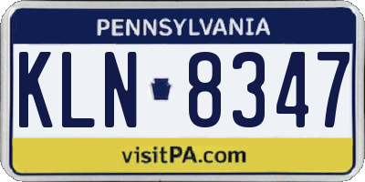 PA license plate KLN8347