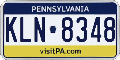 PA license plate KLN8348