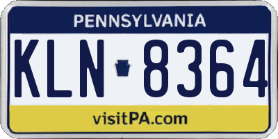 PA license plate KLN8364