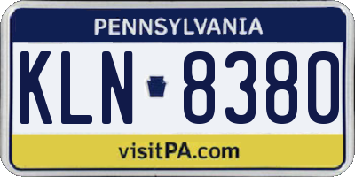 PA license plate KLN8380