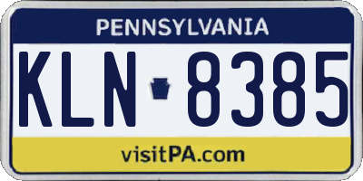 PA license plate KLN8385