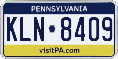 PA license plate KLN8409