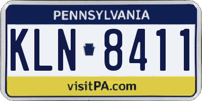 PA license plate KLN8411