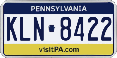 PA license plate KLN8422