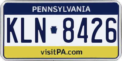 PA license plate KLN8426