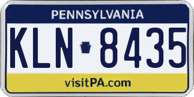 PA license plate KLN8435