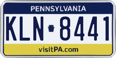 PA license plate KLN8441