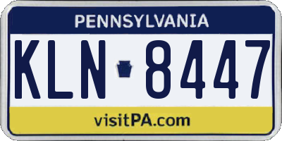 PA license plate KLN8447