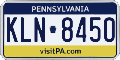 PA license plate KLN8450