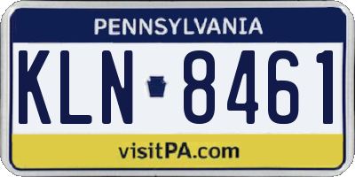 PA license plate KLN8461