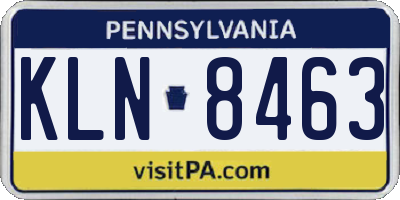 PA license plate KLN8463
