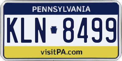 PA license plate KLN8499