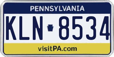 PA license plate KLN8534