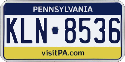 PA license plate KLN8536