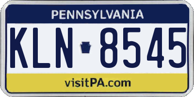 PA license plate KLN8545