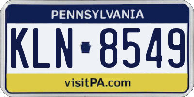 PA license plate KLN8549