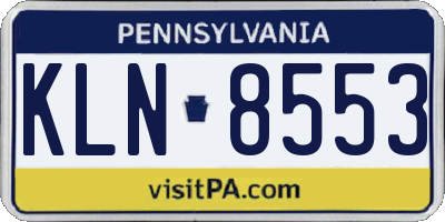 PA license plate KLN8553