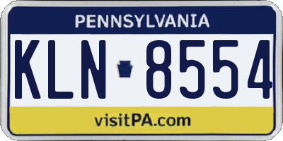 PA license plate KLN8554