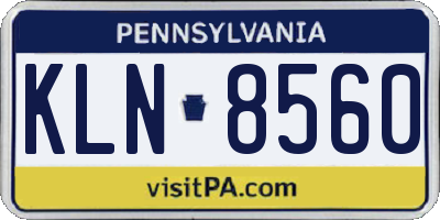 PA license plate KLN8560