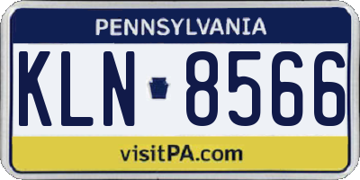 PA license plate KLN8566