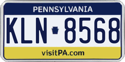 PA license plate KLN8568