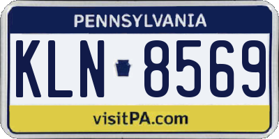 PA license plate KLN8569