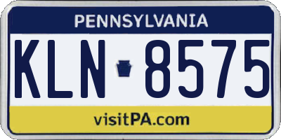 PA license plate KLN8575