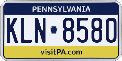 PA license plate KLN8580
