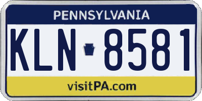 PA license plate KLN8581