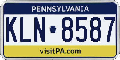 PA license plate KLN8587