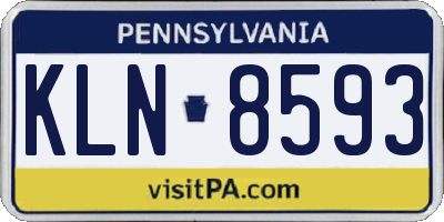PA license plate KLN8593