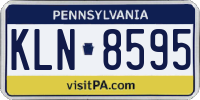 PA license plate KLN8595