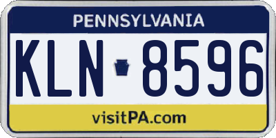 PA license plate KLN8596