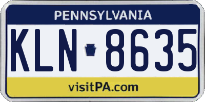 PA license plate KLN8635