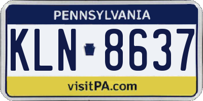PA license plate KLN8637