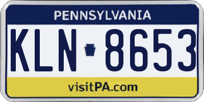 PA license plate KLN8653